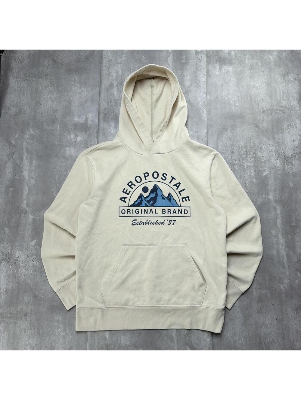 Y2K Beige Aeropostale Grunge Skater Hoodie